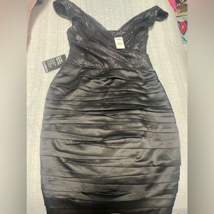 Express casual black dress with top in sequins, size 4. New with tags.